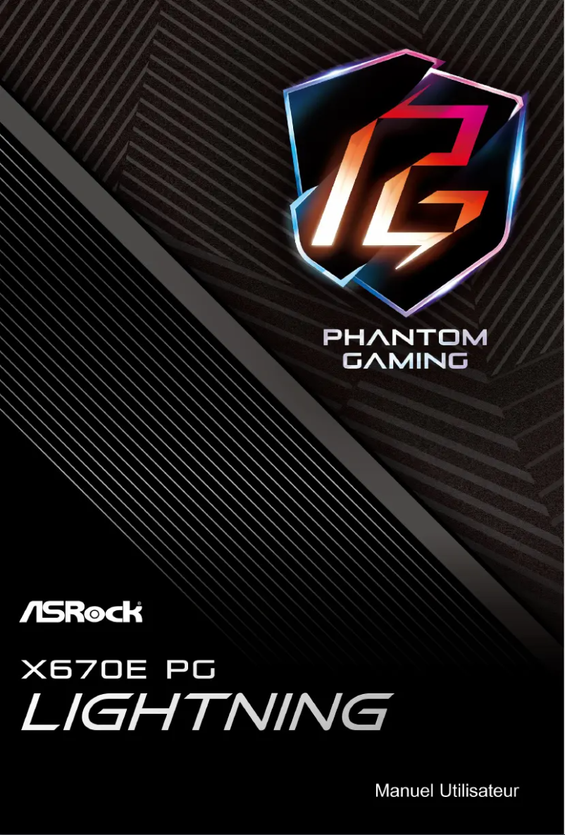 Page 1 de la notice Manuel utilisateur Asrock X670E PG Lightning