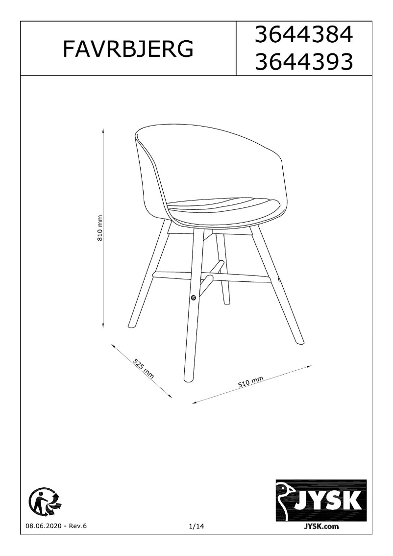 Page 1 de la notice Manuel utilisateur JYSK Favrbjerg