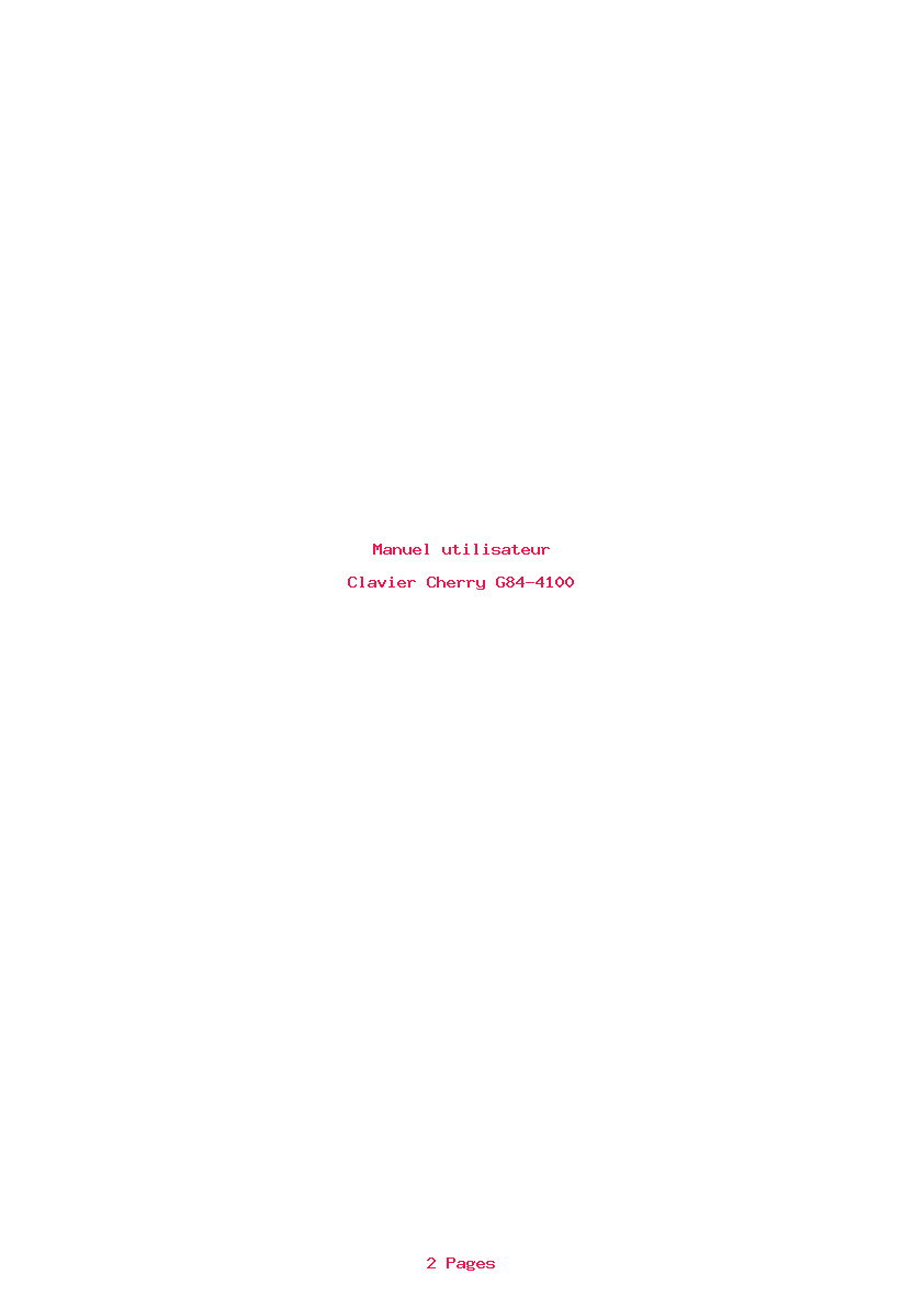 Page 1 de la notice Manuel utilisateur Cherry G84-4100