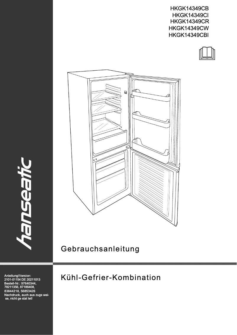 Page 1 de la notice Manuel utilisateur Hanseatic HKGK14349CR