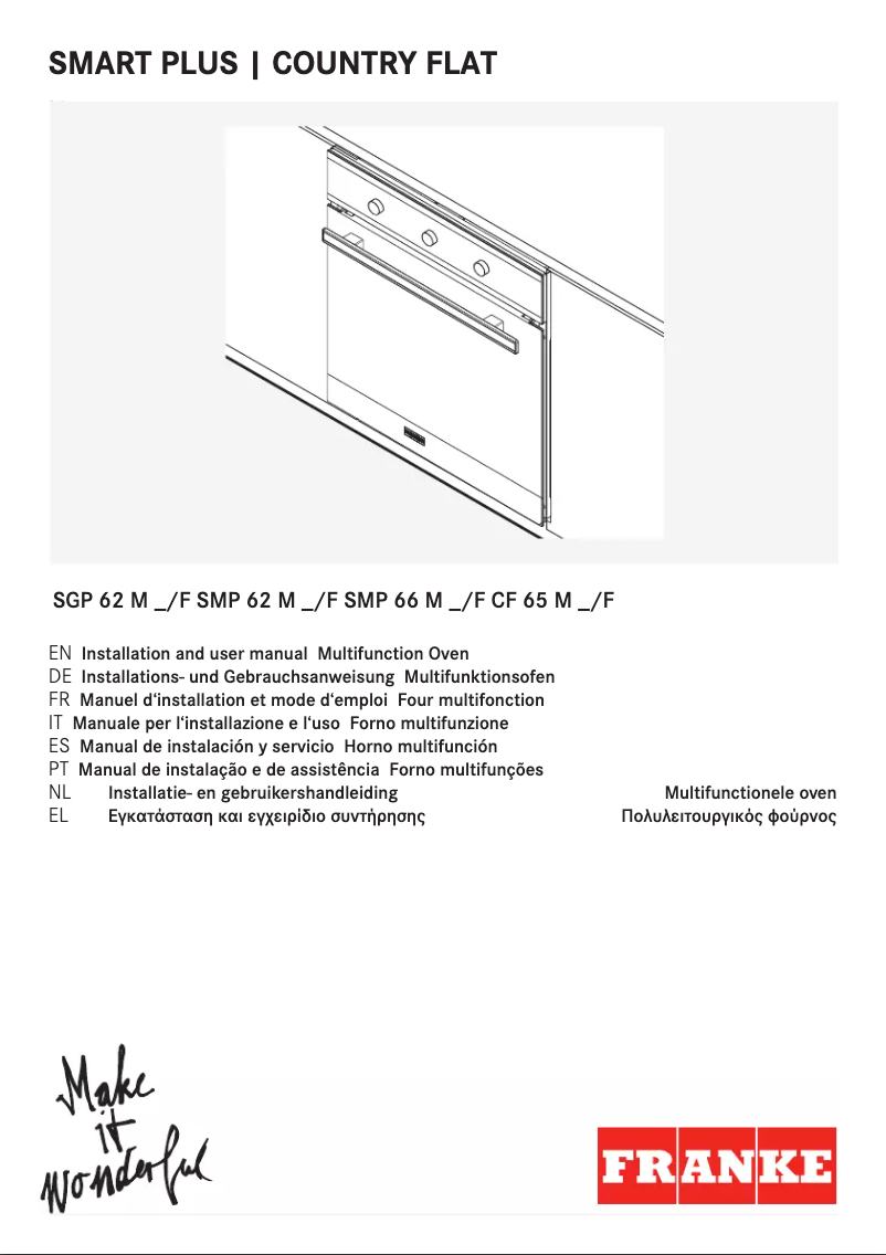 Página 1 del manual Manual de usuario Franke SGP 62 M OA/F Smart Plus
