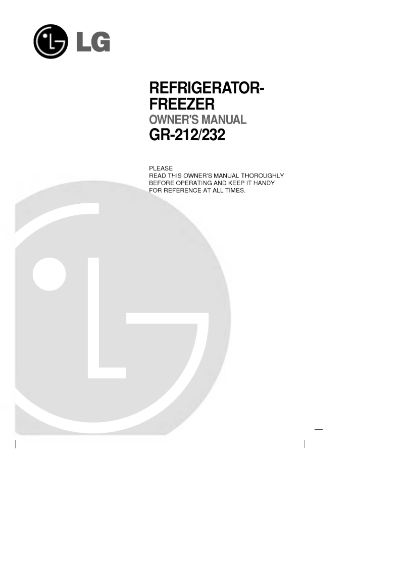 Page 1 de la notice Manuel utilisateur LG GR-212DLK