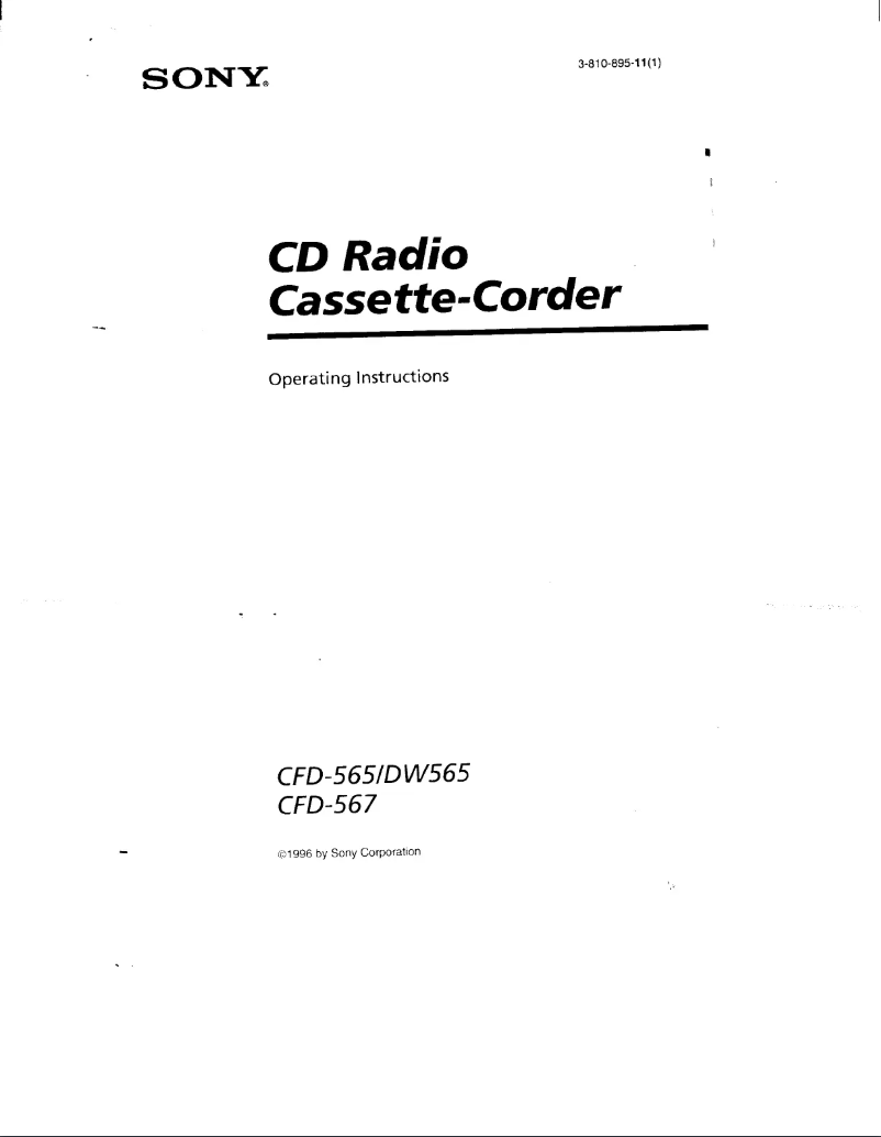 Page 1 de la notice Manuel utilisateur Sony CFD-567