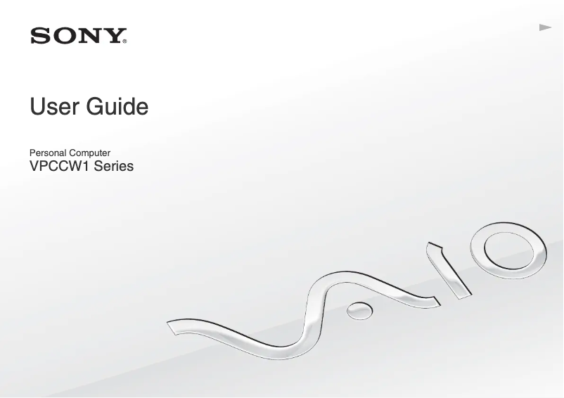Page 1 de la notice Manuel utilisateur Sony Vaio VPCCW1AGX