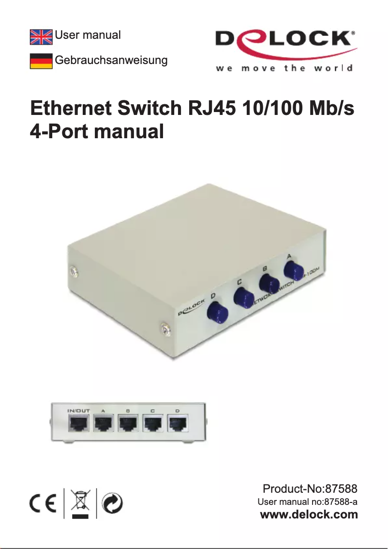 Page 1 de la notice Manuel utilisateur DeLOCK 87588