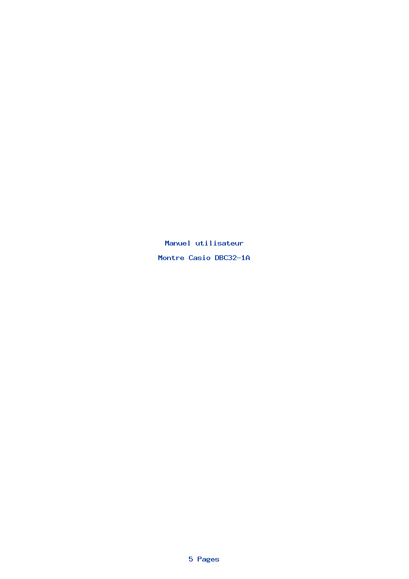 Page 1 de la notice Manuel utilisateur Casio DBC32-1A