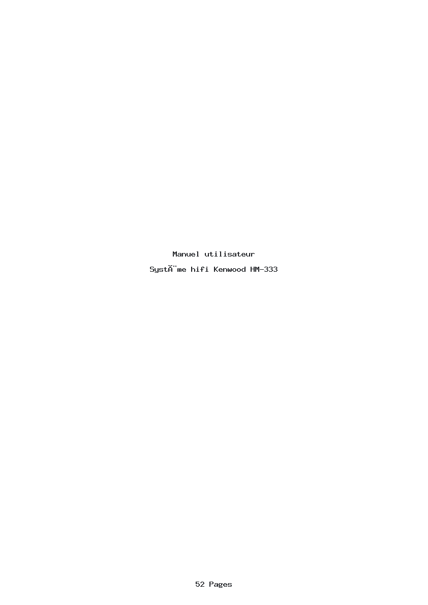 Page 1 de la notice Manuel utilisateur Kenwood HM-333
