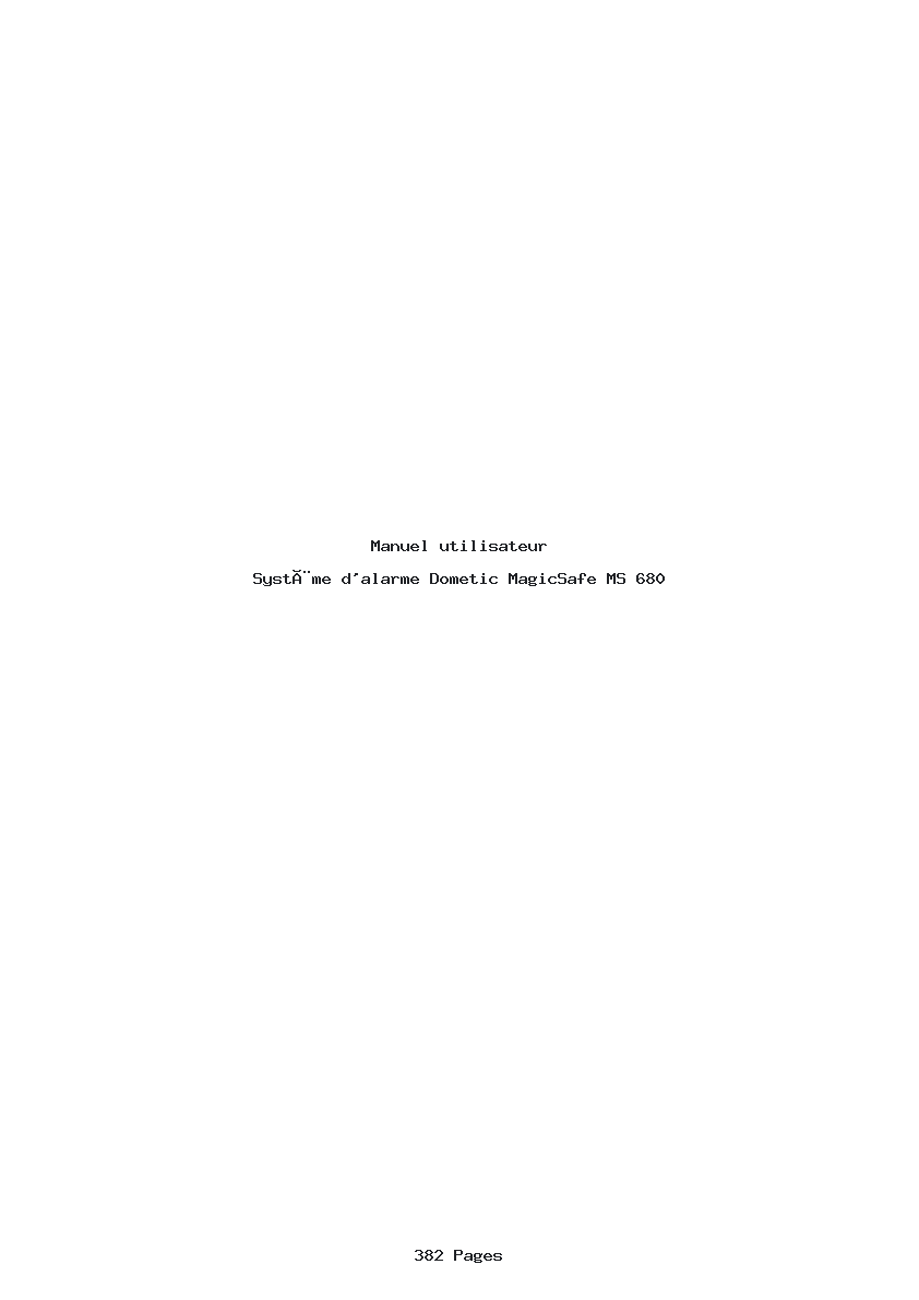 Page 1 de la notice Manuel utilisateur Dometic MagicSafe MS 680