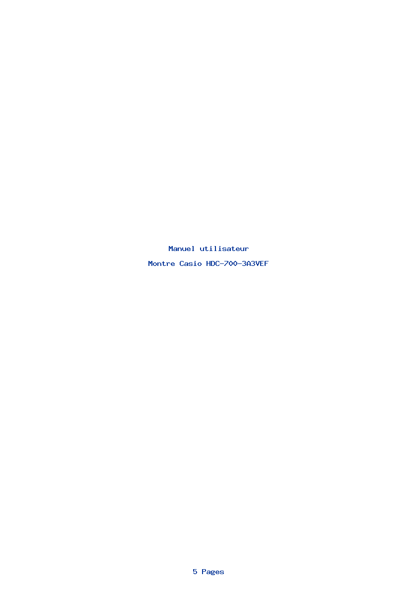 Page 1 de la notice Manuel utilisateur Casio HDC-700-3A3VEF