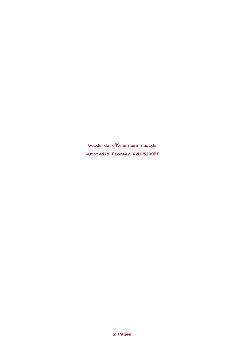 Image de la première page du manuel de l'appareil AVH-5200BT