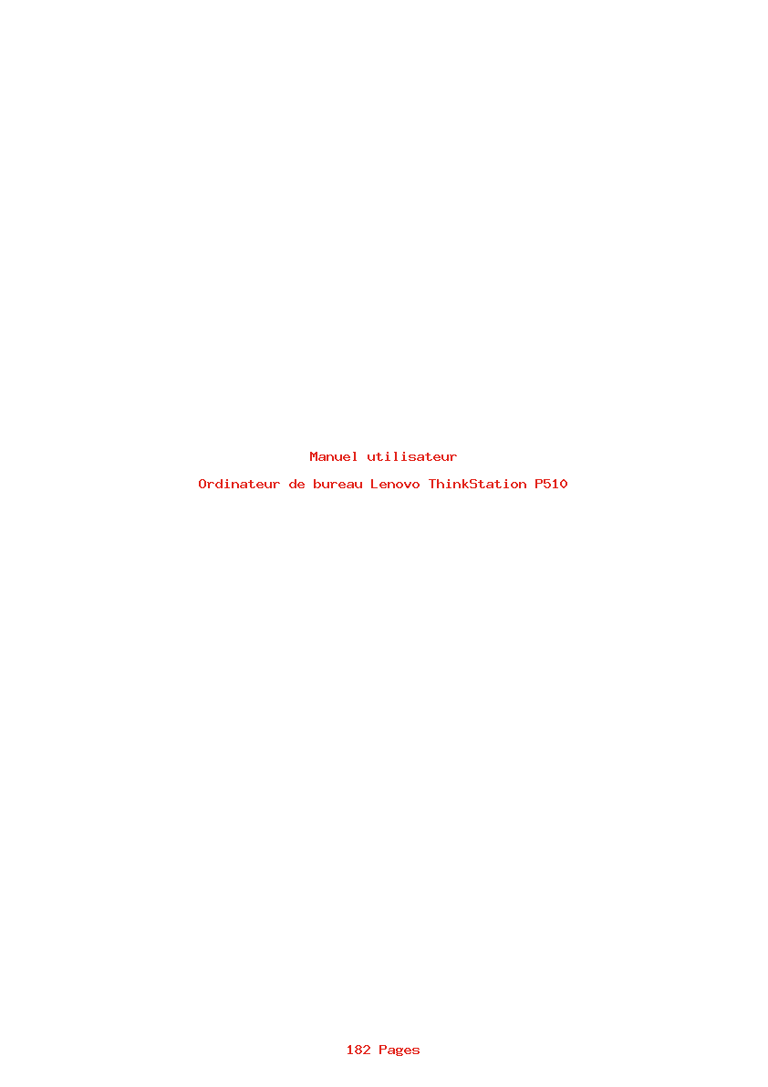 Page 1 de la notice Manuel utilisateur Lenovo ThinkStation P510