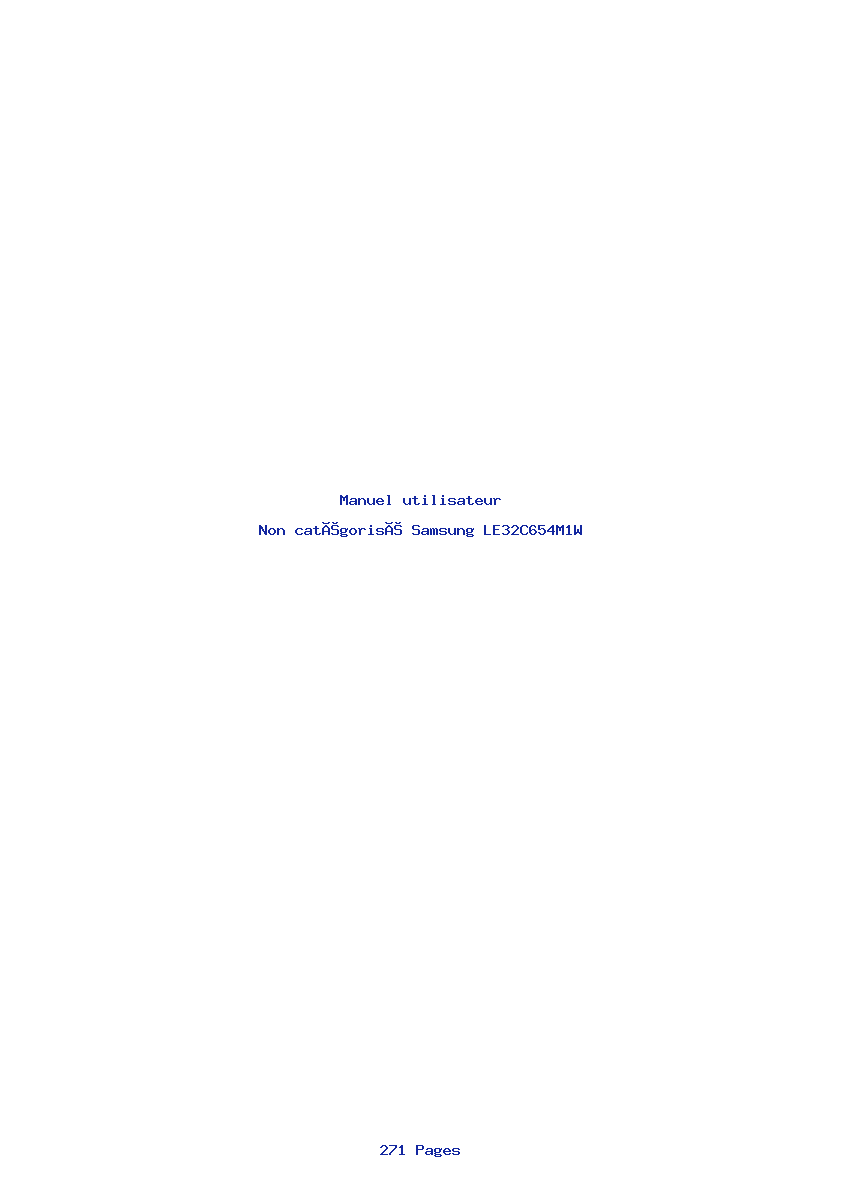 Page 1 de la notice Manuel utilisateur Samsung LE32C654M1W