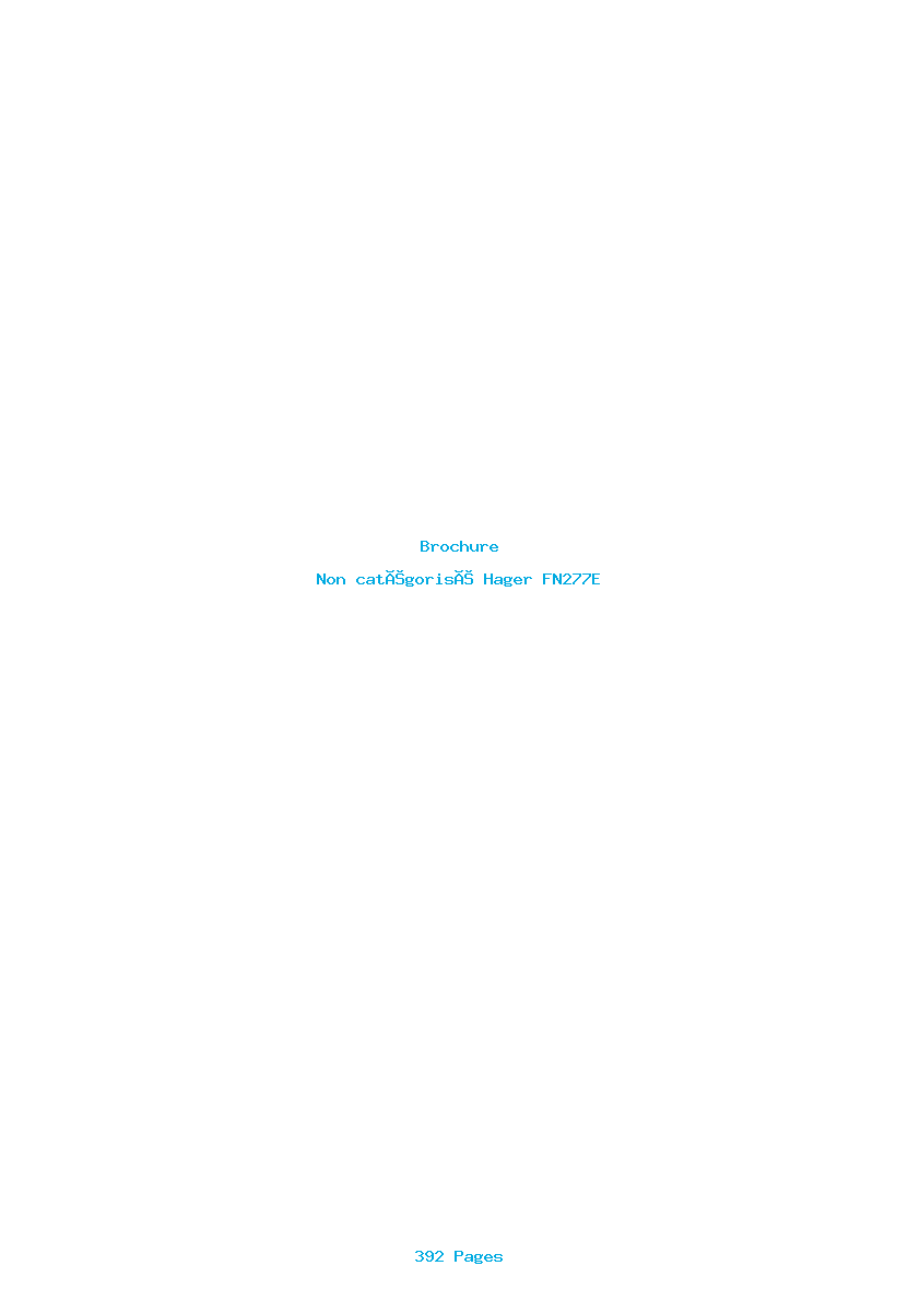 Page 1 de la notice Brochure Hager FN277E