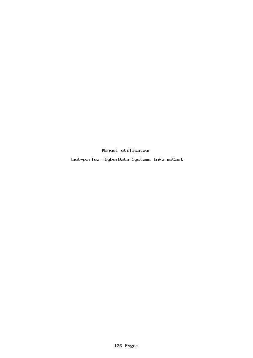 Page 1 de la notice Manuel utilisateur CyberData Systems InformaCast