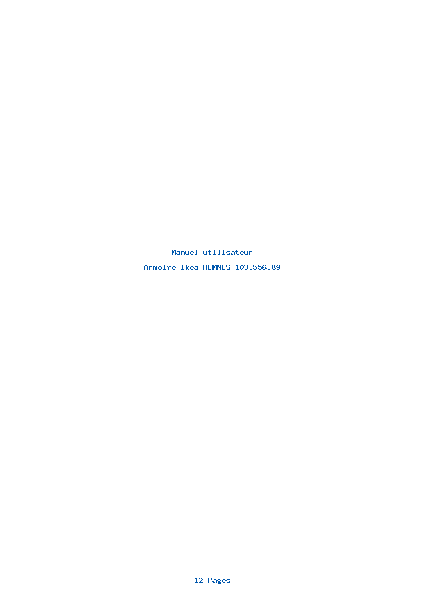 Page 1 de la notice Manuel utilisateur Ikea HEMNES 103.556.89