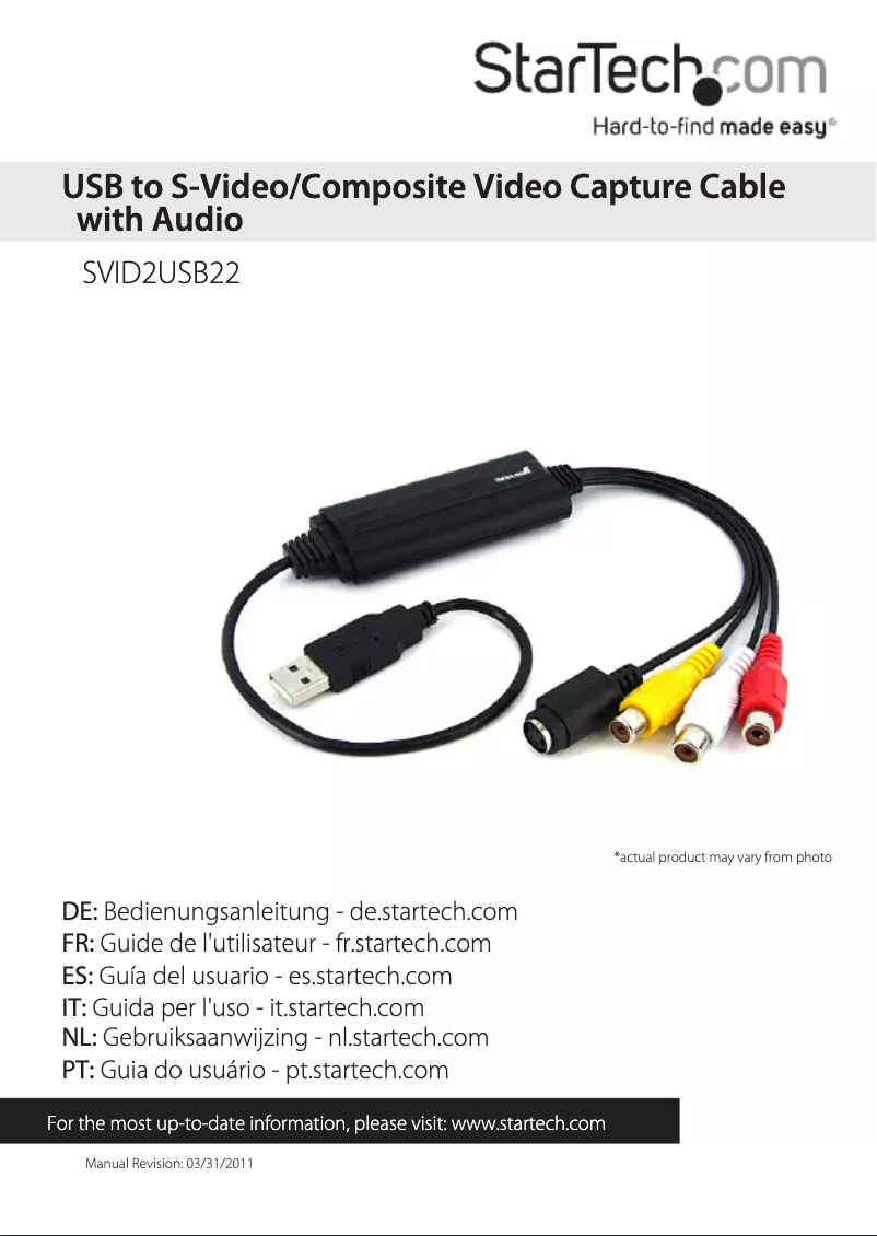 Page 1 de la notice Manuel utilisateur StarTech.com SVID2USB22