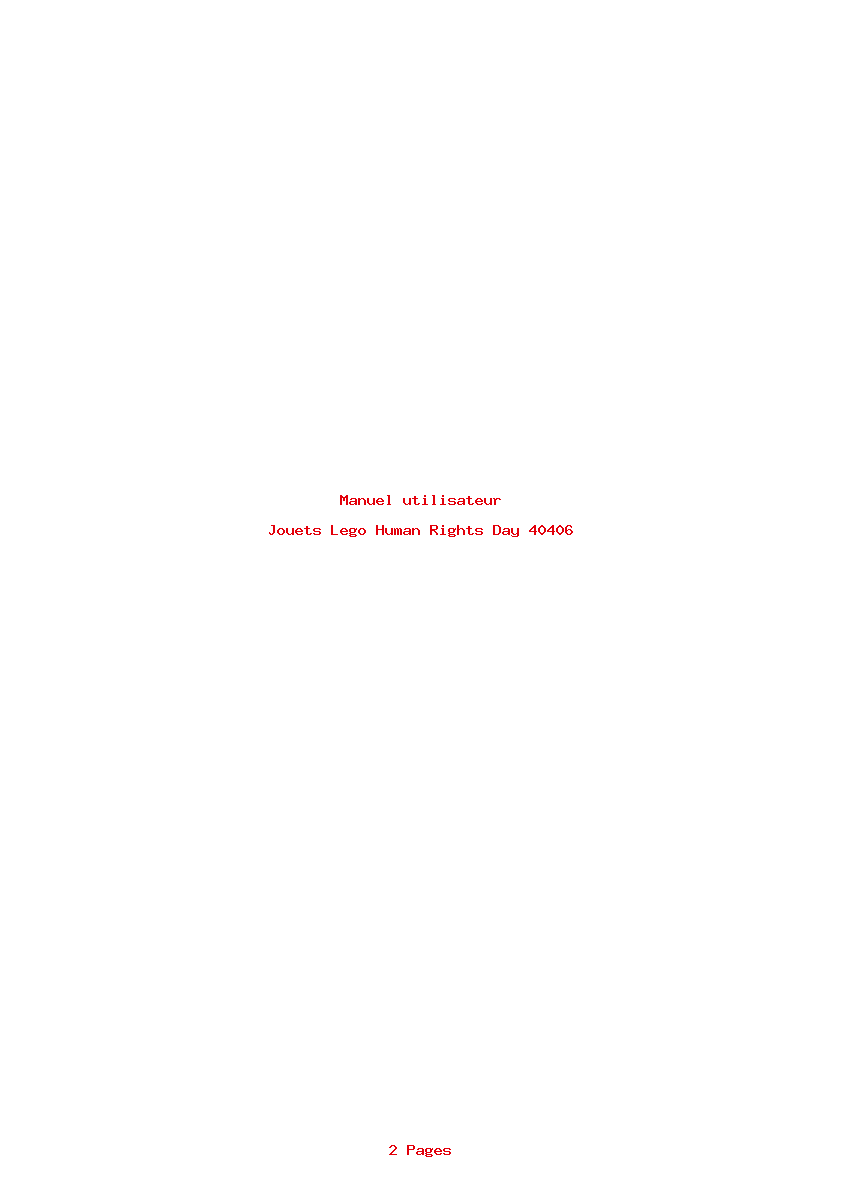 Page 1 de la notice Manuel utilisateur Lego Human Rights Day 40406