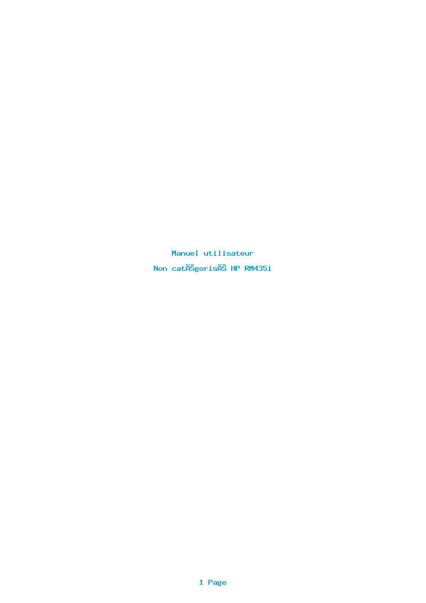 Page 1 de la notice Manuel utilisateur HP RM435i
