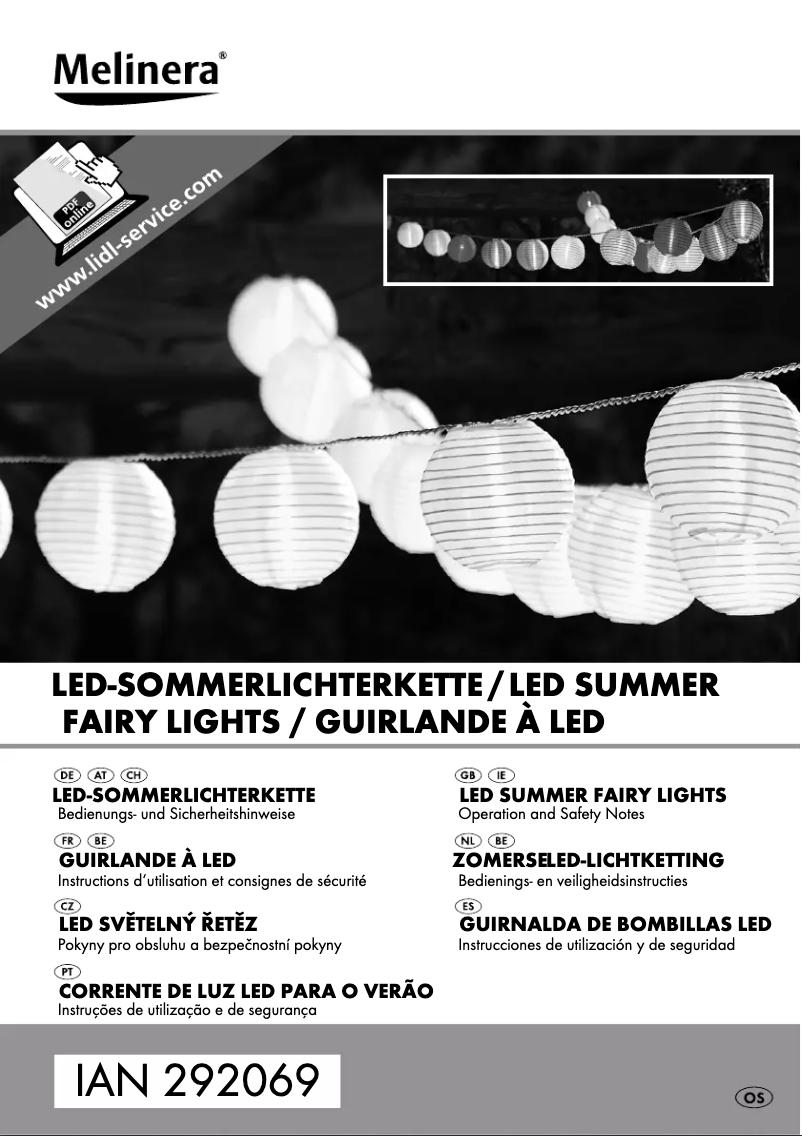 Page 1 de la notice Manuel utilisateur Melinera IAN 273579
