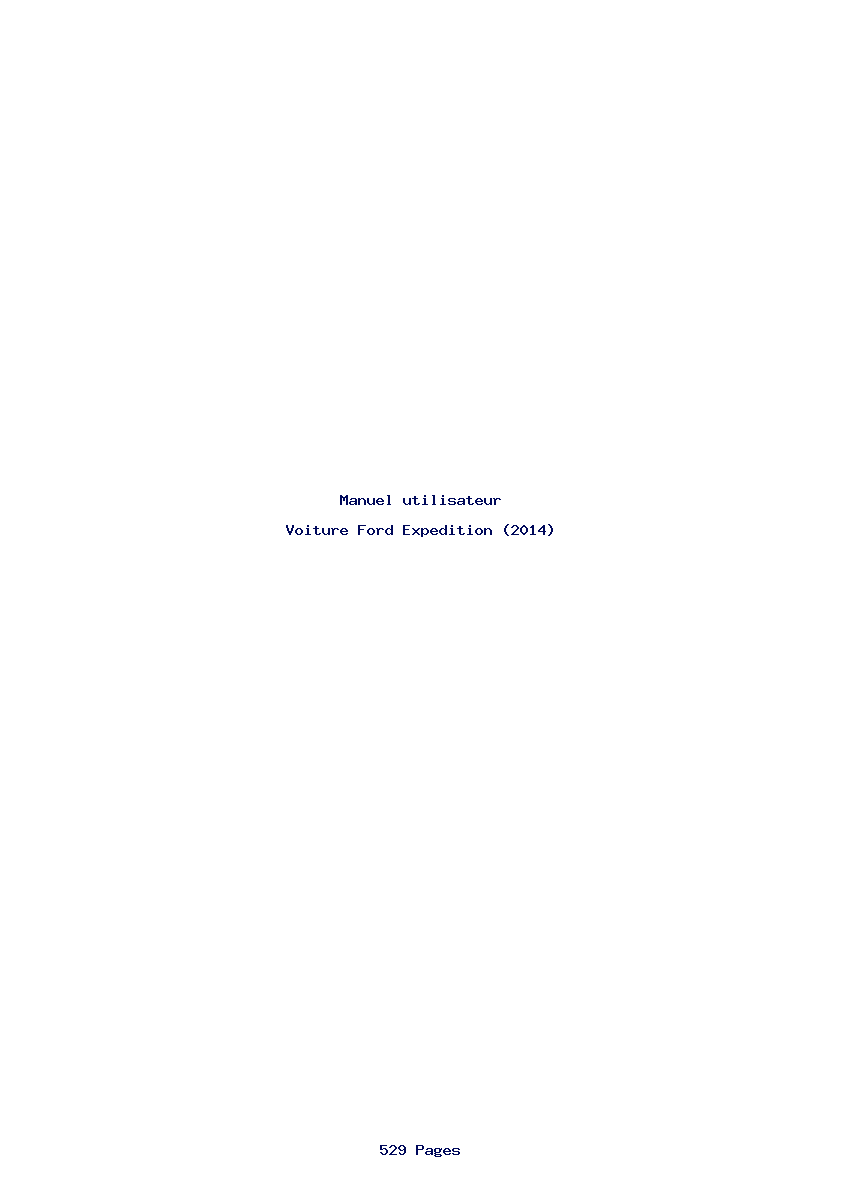 Page 1 de la notice Manuel utilisateur Ford Expedition (2014)