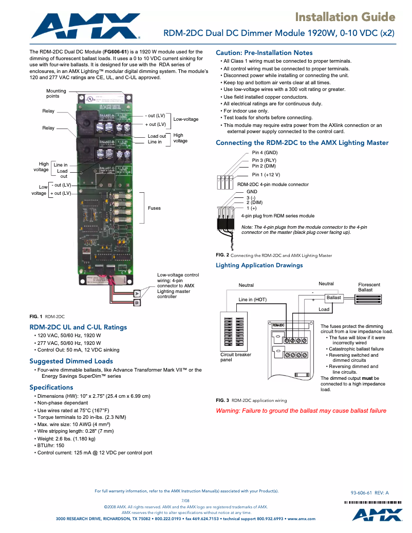 Page 1 de la notice Manuel utilisateur AMX RDM-2DC