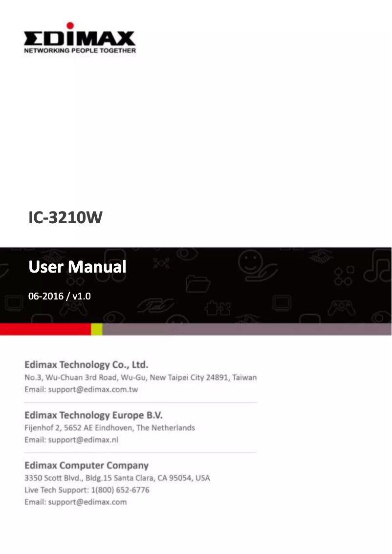 Page 1 of the manual User Manual Edimax IC-3210W