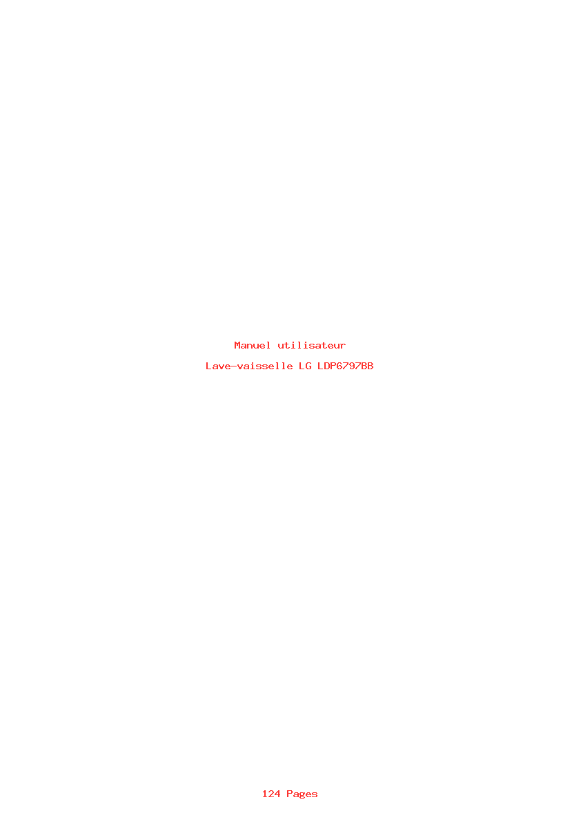 Page 1 de la notice Manuel utilisateur LG LDP6797BB