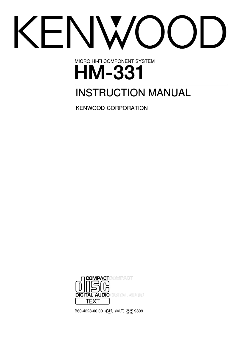 Page 1 de la notice Manuel utilisateur Kenwood HM-331