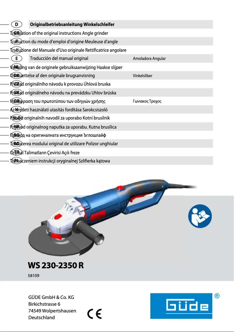 Page 1 de la notice Manuel utilisateur Güde WS 230-2350 R