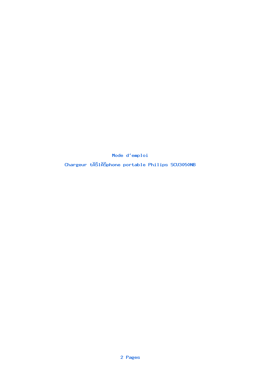 Page 1 de la notice Mode d'emploi Philips SCU3050NB