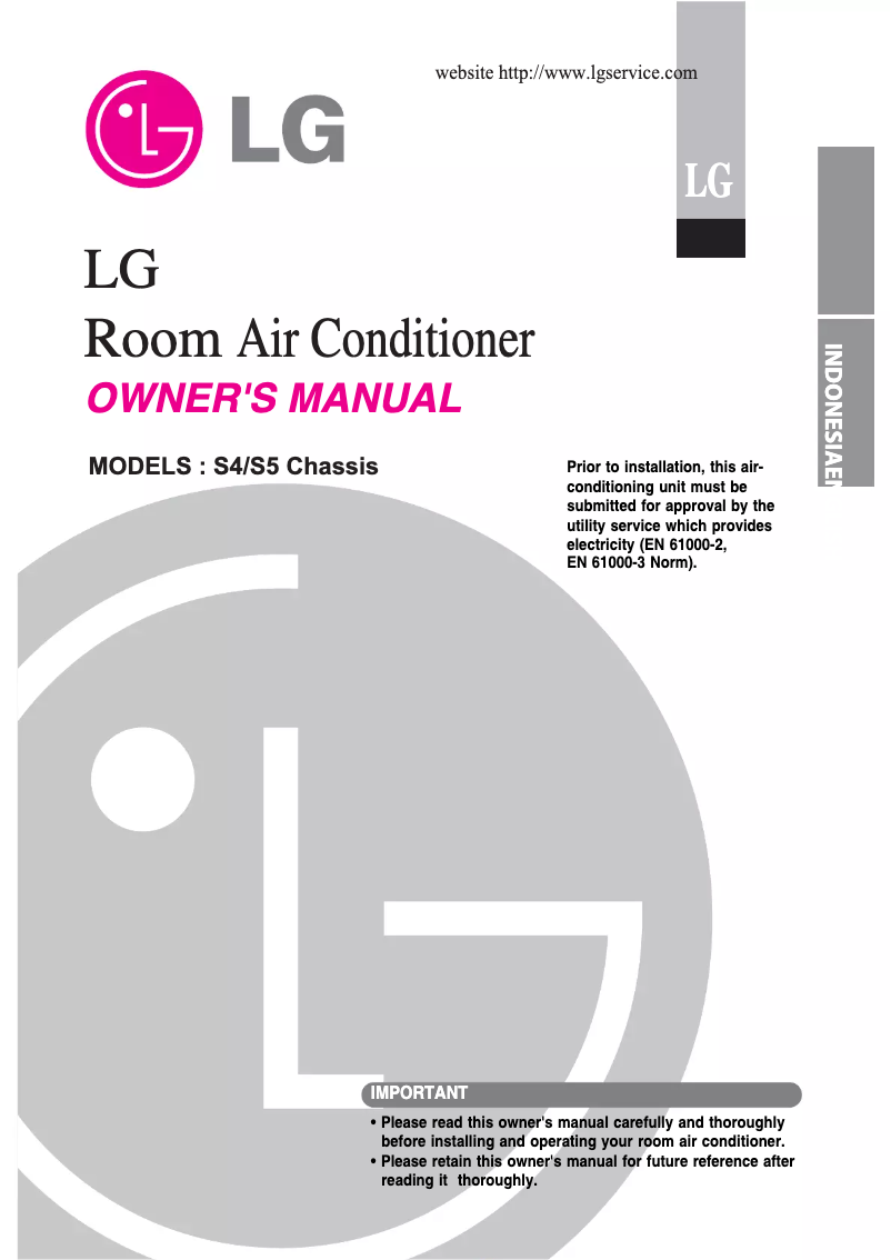 Page 1 of the manual User Manual LG HSNC0764DA0
