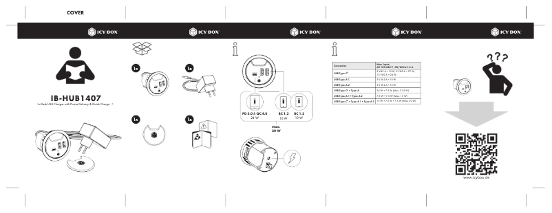 Page 1 of the manual User Manual Icy Box IB-HUB1407