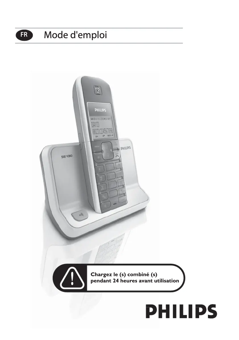 Page 1 of the manual User Manual Philips SE4302S