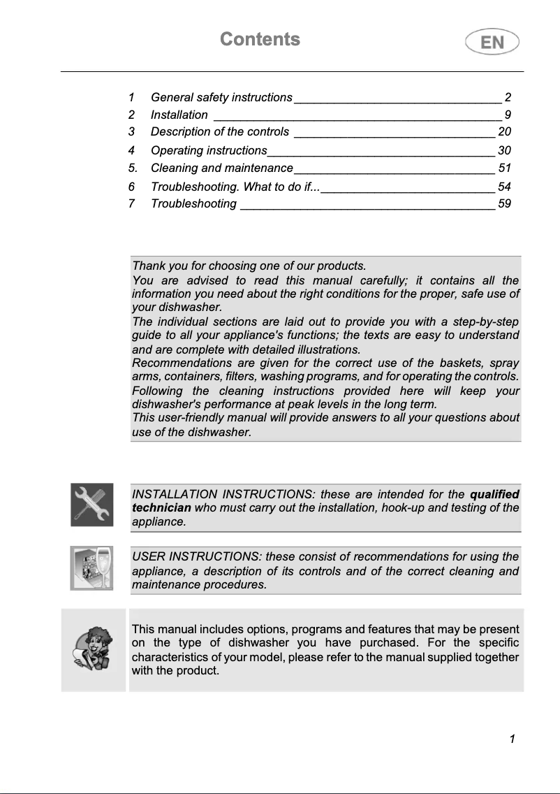 Page 1 de la notice Mode d'emploi Smeg LSP292DN