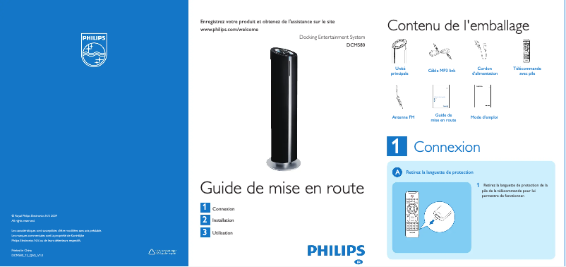 Page 1 of the manual Quick Start Guide Philips DCM580
