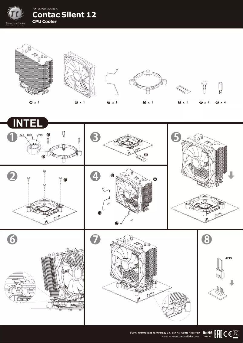 Page 1 de la notice Manuel utilisateur Thermaltake Contact Silent 12