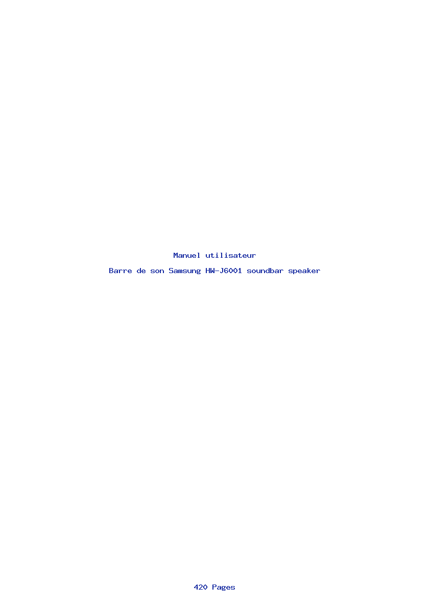 Page 1 de la notice Manuel utilisateur Samsung HW-J6001 soundbar speaker