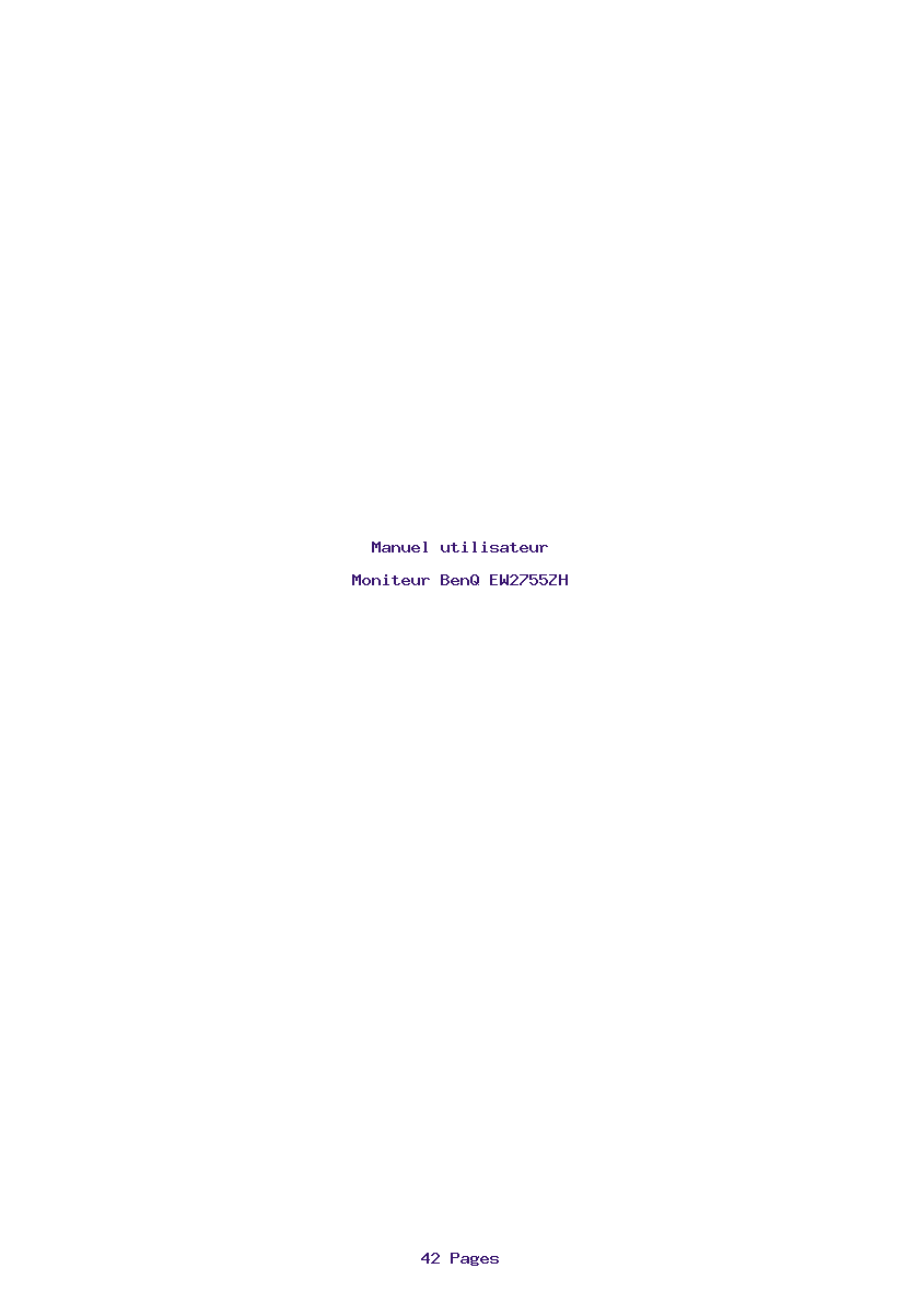 Page 1 de la notice Manuel utilisateur BenQ EW2755ZH