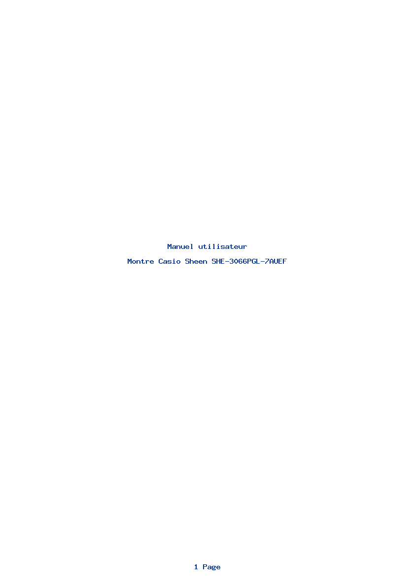 Page 1 de la notice Manuel utilisateur Casio Sheen SHE-3066PGL-7AUEF