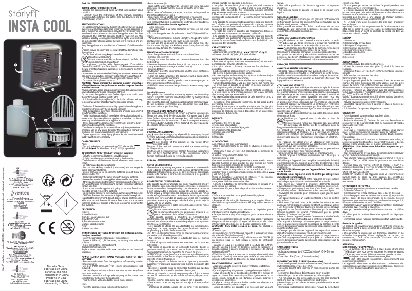 Page 1 de la notice Manuel utilisateur Starlyf Insta Cool