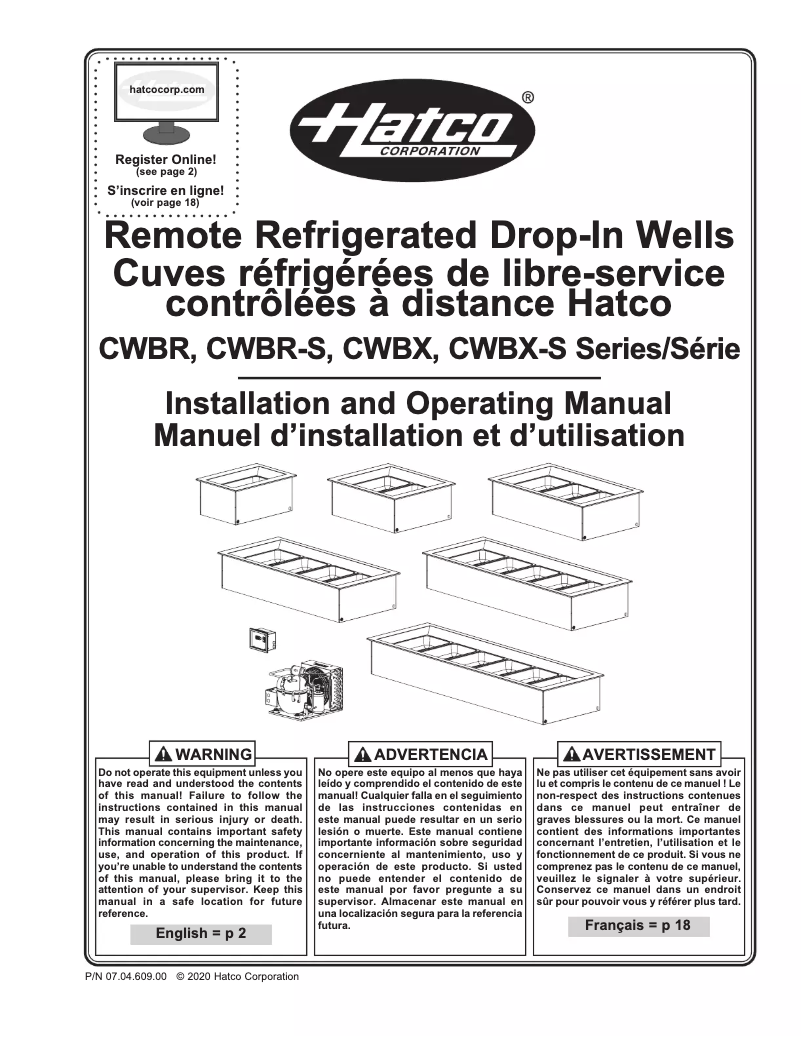 Page 1 de la notice Manuel utilisateur Hatco CWBR-5