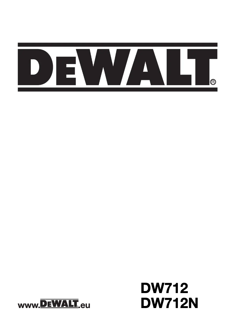 Page 1 de la notice Manuel utilisateur DeWalt DW712N