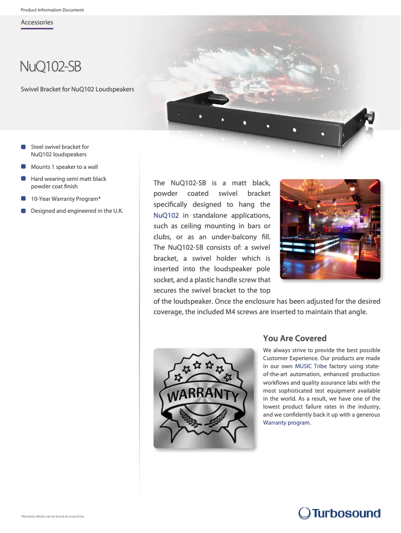 Página 1 del manual Ficha técnica Turbosound NuQ102-SB