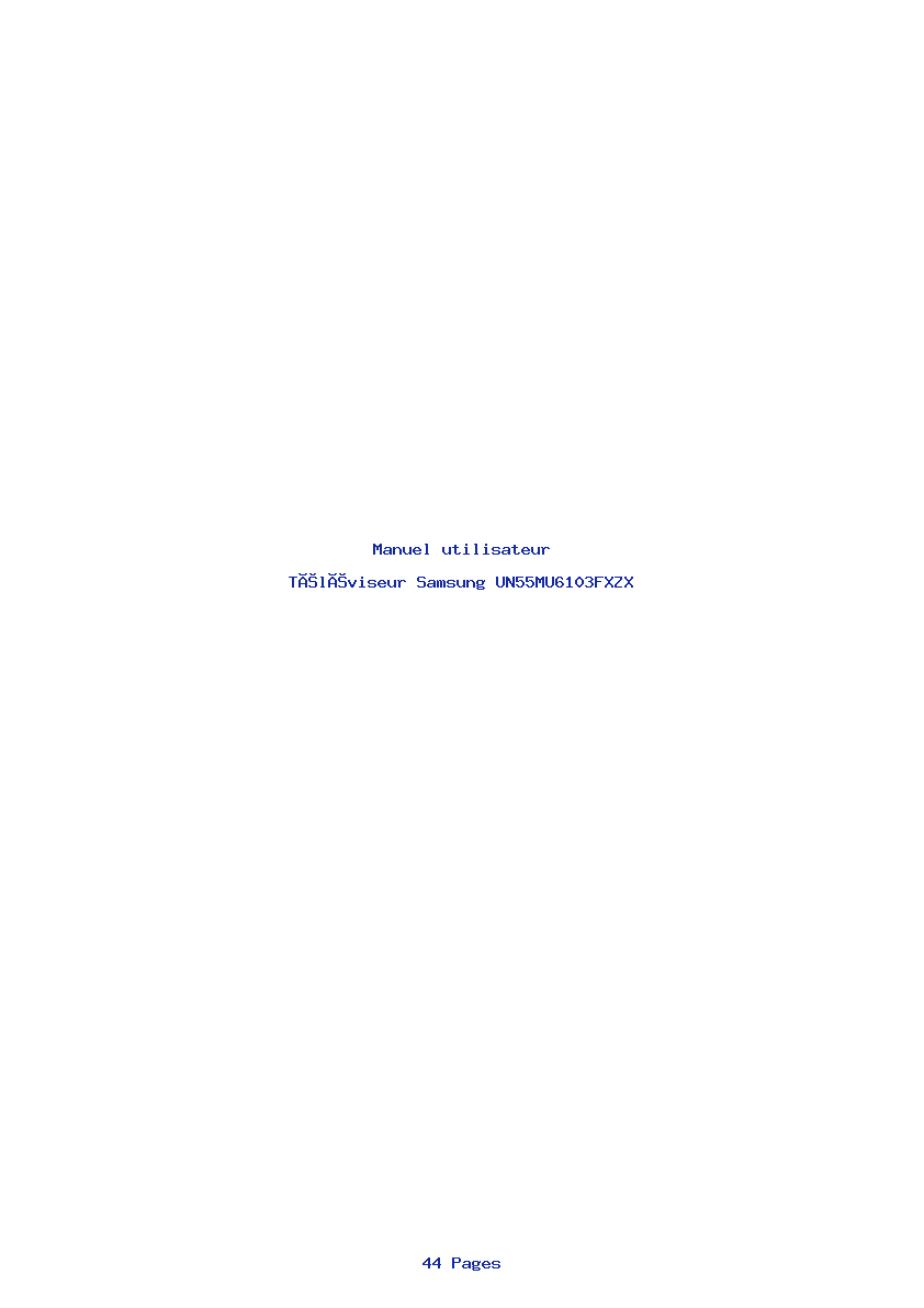 Page 1 de la notice Manuel utilisateur Samsung UN55MU6103FXZX