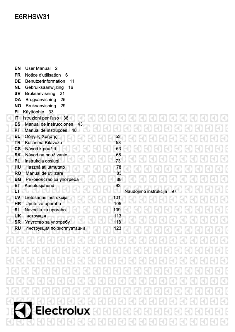Página 1 del manual Manual de usuario AEG E6RHSW31