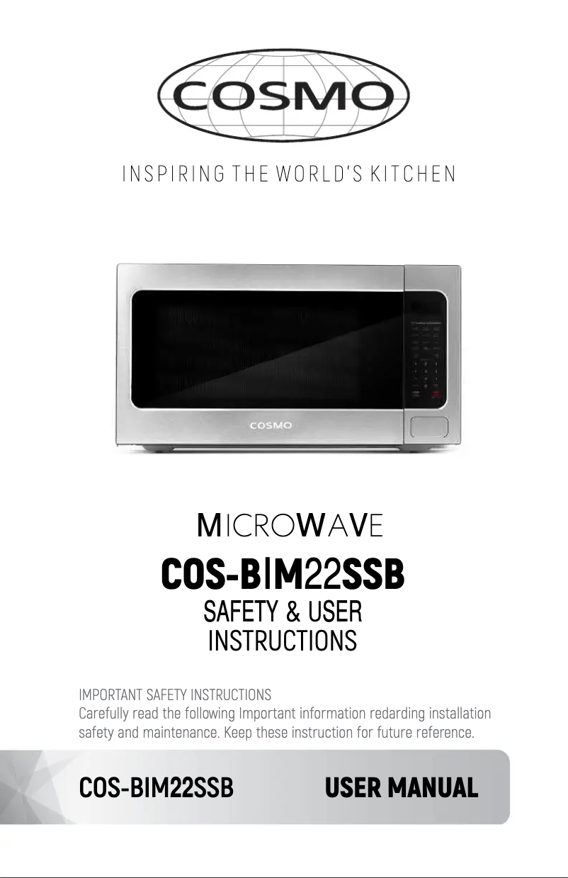 Page 1 de la notice Manuel utilisateur Cosmo COS-BIM22SSB