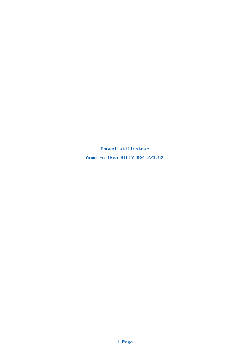 Page 1 de la notice Manuel utilisateur Ikea BILLY 904.773.52