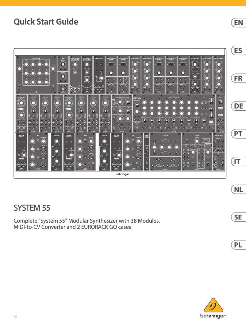 Página 1 del manual Guía de inicio rápido Behringer System 55