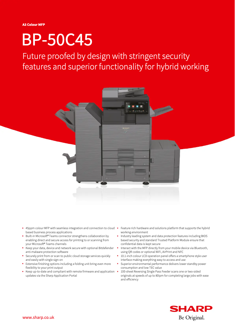 Image de la première page du manuel de l'appareil BP-50C45