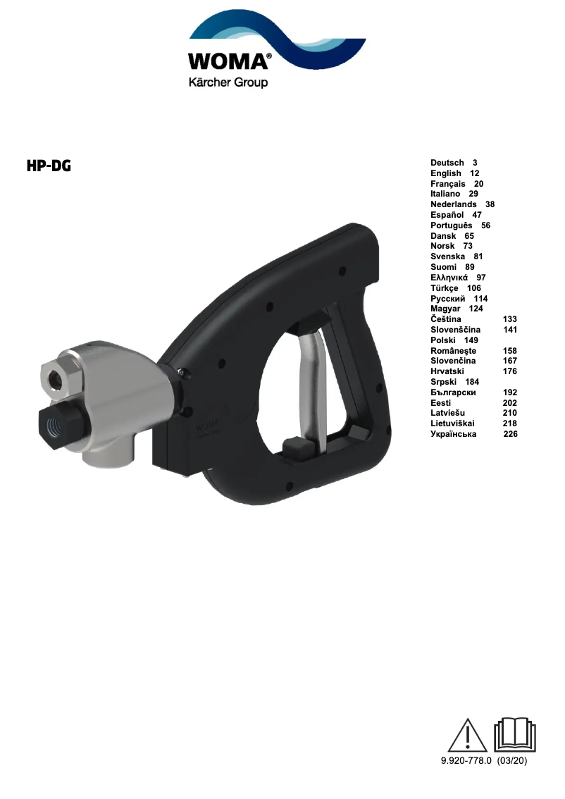 Page 1 de la notice Manuel utilisateur Kärcher HD 9/100-4 Cage Classic